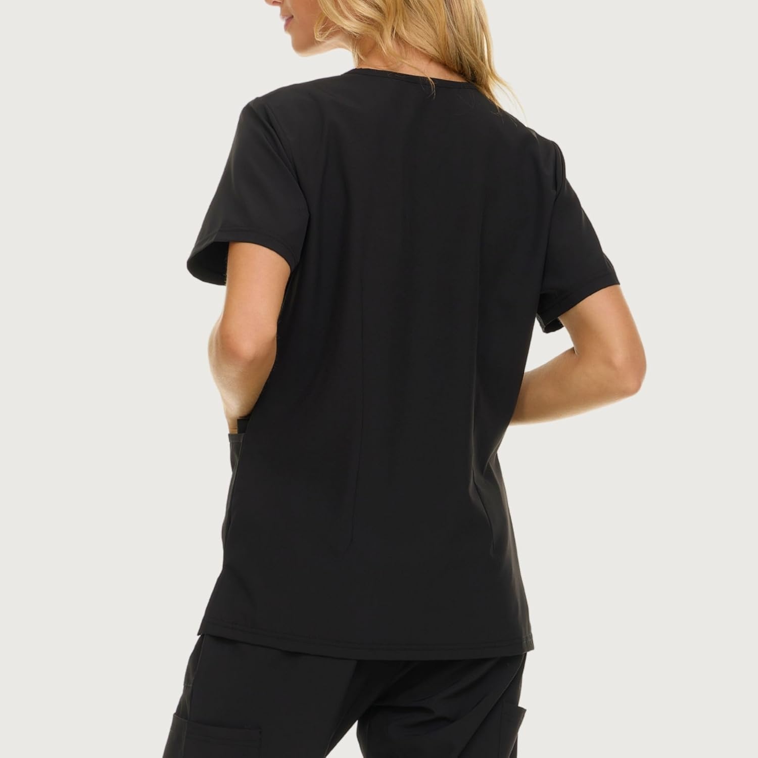 image:imageNautica Womens Scrubs Tops VNeck Breathable Scrub Tops Women 3 Pocket Stretch Fabric Scrubs for Women Medical Scrub ShirtBlack