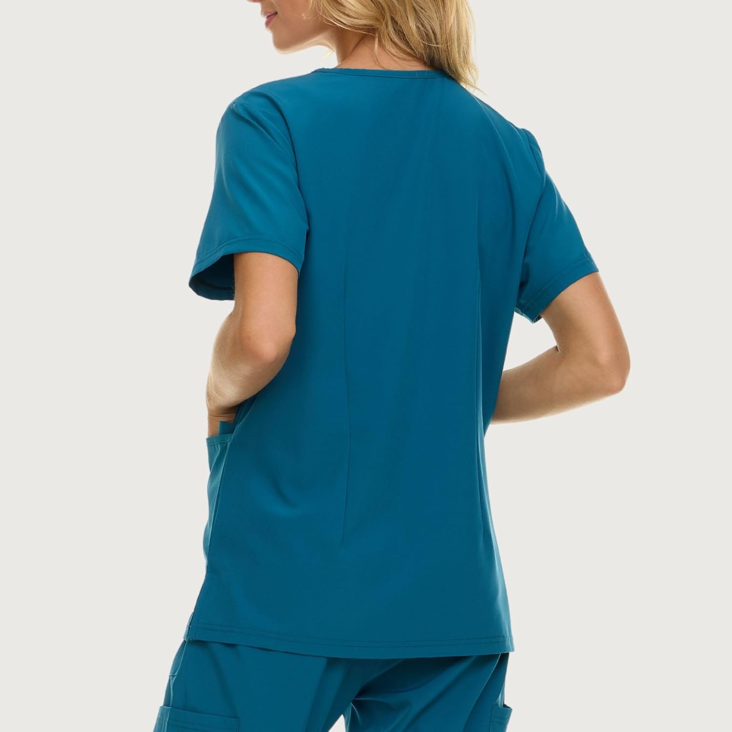 image:imageNautica Womens Scrubs Tops VNeck Breathable Scrub Tops Women 3 Pocket Stretch Fabric Scrubs for Women Medical Scrub ShirtCarribean