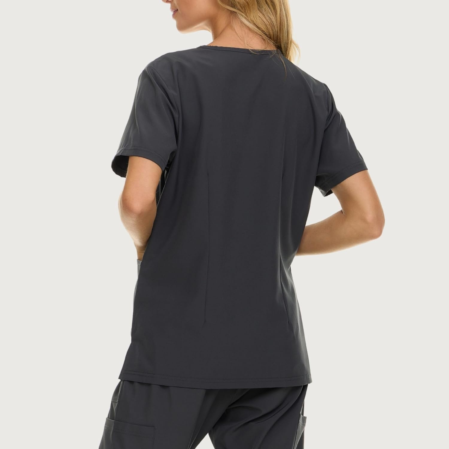 image:imageNautica Womens Scrubs Tops VNeck Breathable Scrub Tops Women 3 Pocket Stretch Fabric Scrubs for Women Medical Scrub ShirtCharcoal