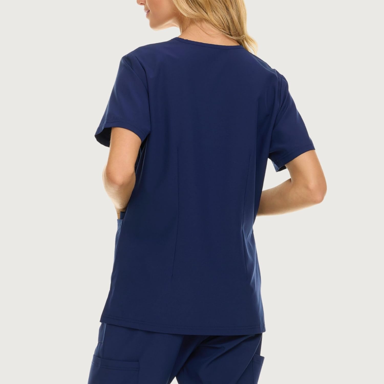 image:imageNautica Womens Scrubs Tops VNeck Breathable Scrub Tops Women 3 Pocket Stretch Fabric Scrubs for Women Medical Scrub ShirtNavy