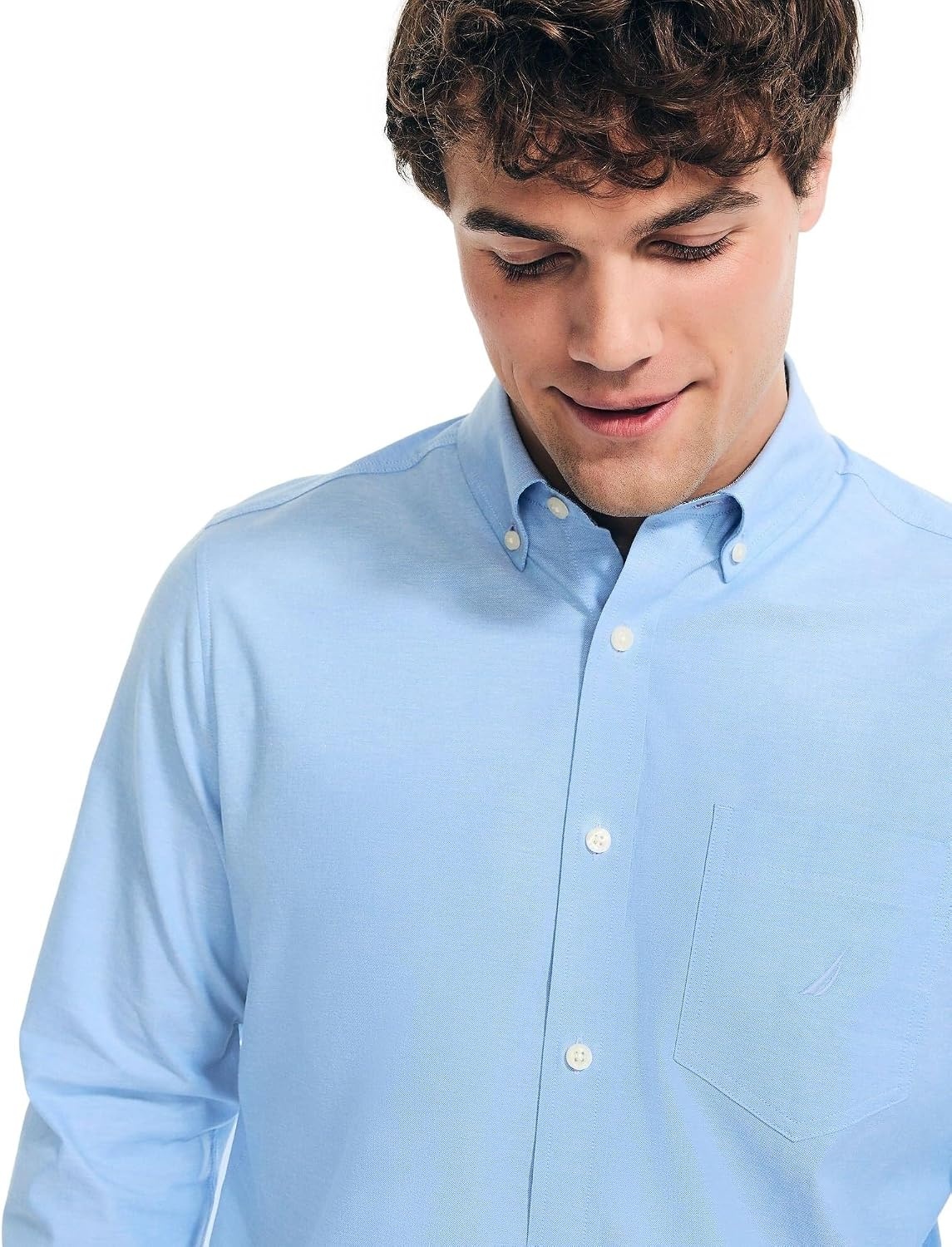image:imageNautica Young Mens School Uniform Long Sleeve Performance Oxford ButtonDown ShirtAqua Splash