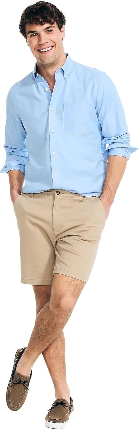 image:imageNautica Young Mens School Uniform Long Sleeve Performance Oxford ButtonDown ShirtAqua Splash