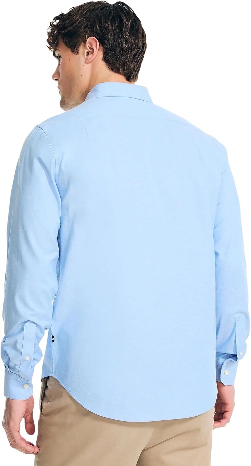 image:imageNautica Young Mens School Uniform Long Sleeve Performance Oxford ButtonDown ShirtAqua Splash