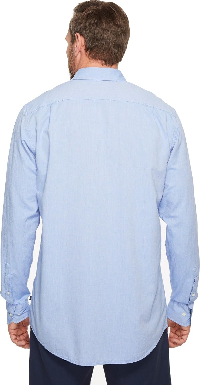 image:imageNautica Young Mens School Uniform Long Sleeve Performance Oxford ButtonDown ShirtFrench Blue