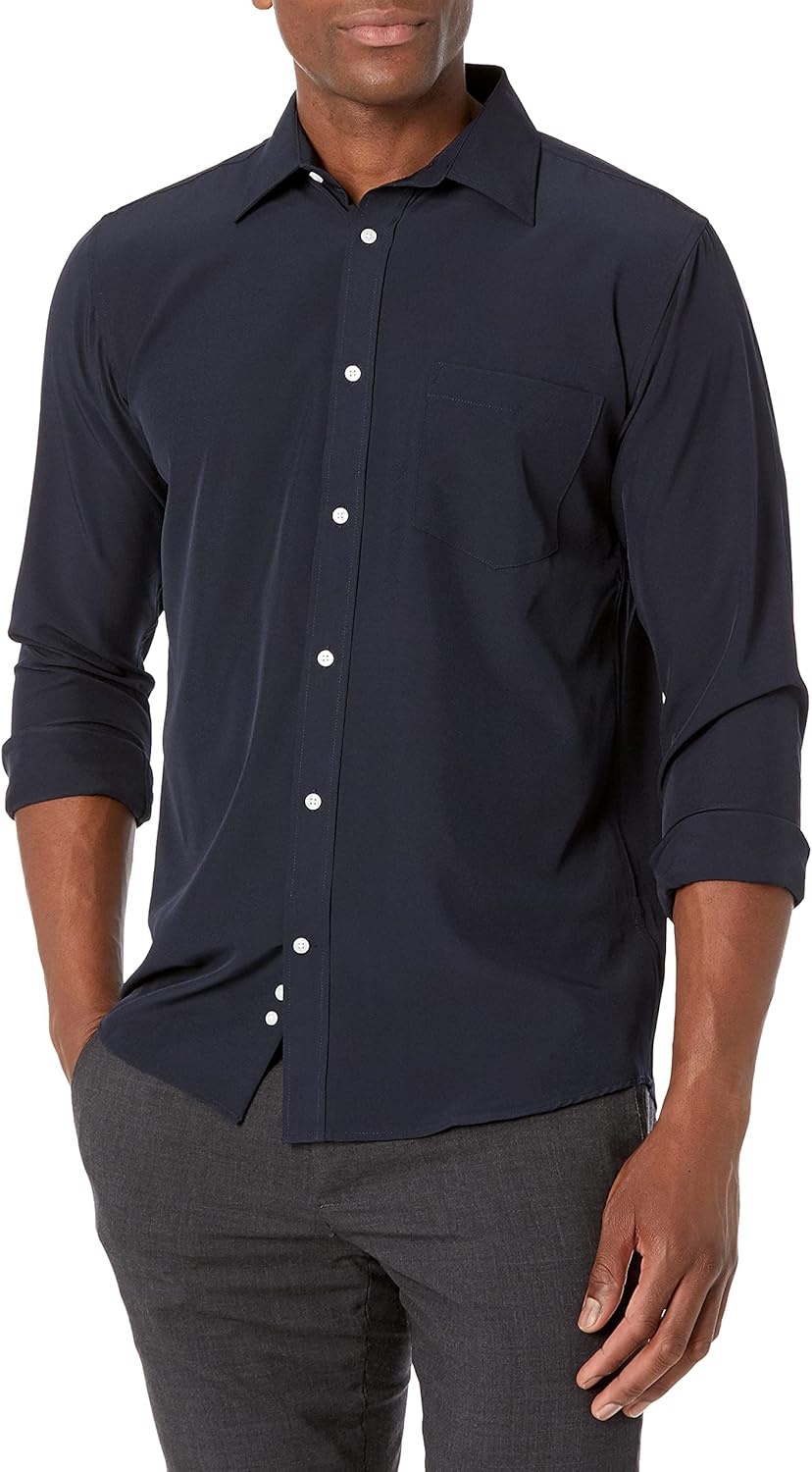 image:imageNautica Young Mens School Uniform Long Sleeve Performance Oxford ButtonDown ShirtNavy