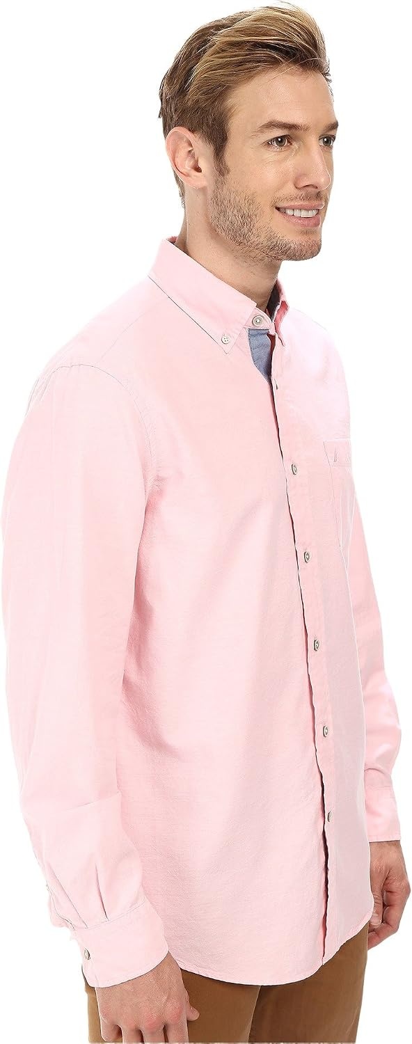 image:imageNautica Young Mens School Uniform Long Sleeve Performance Oxford ButtonDown ShirtOrchid Pink