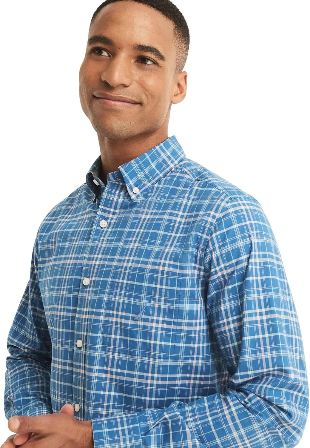 image:imageNautica Young Mens School Uniform Long Sleeve Performance Oxford ButtonDown ShirtWindsurf Blue