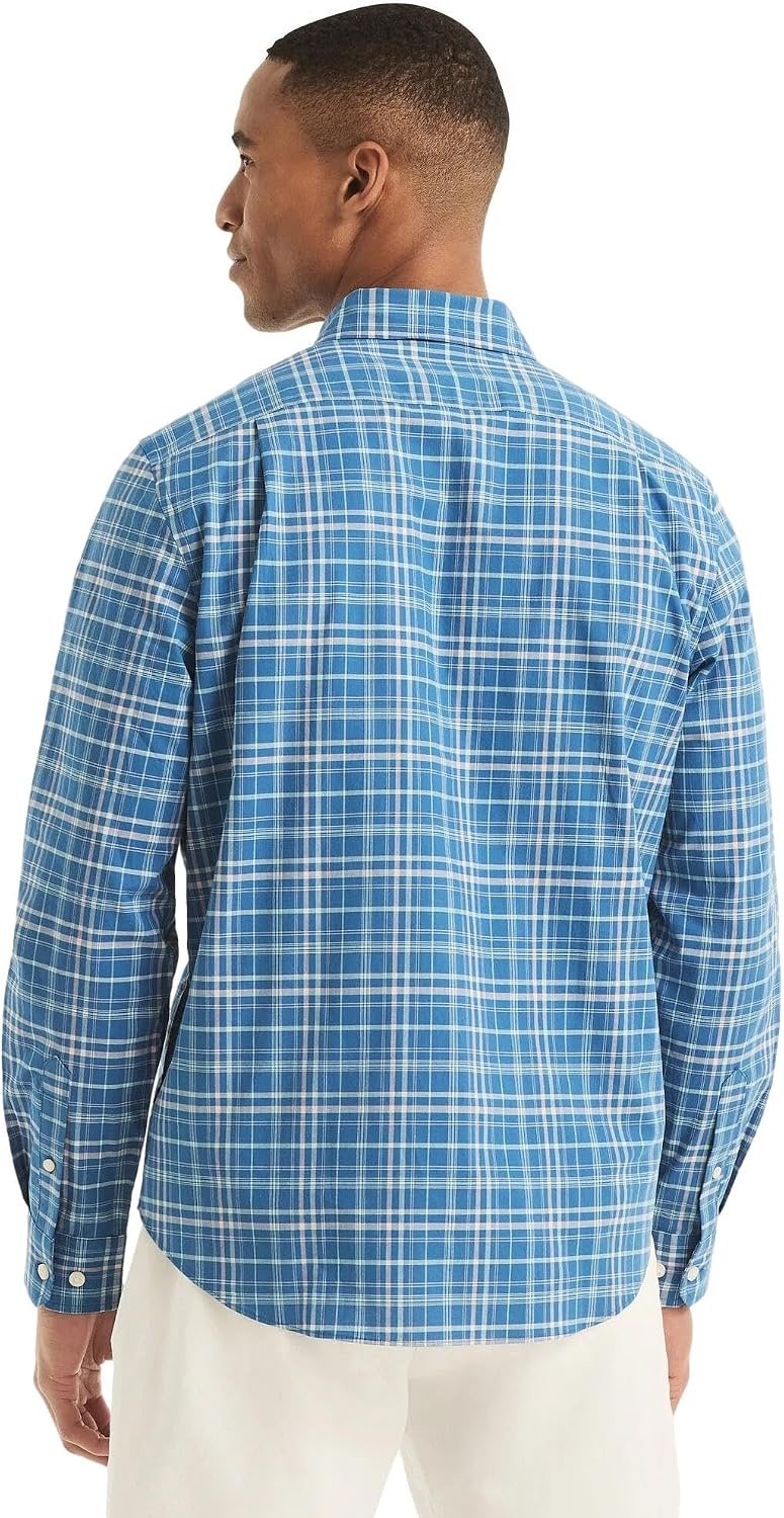 image:imageNautica Young Mens School Uniform Long Sleeve Performance Oxford ButtonDown ShirtWindsurf Blue