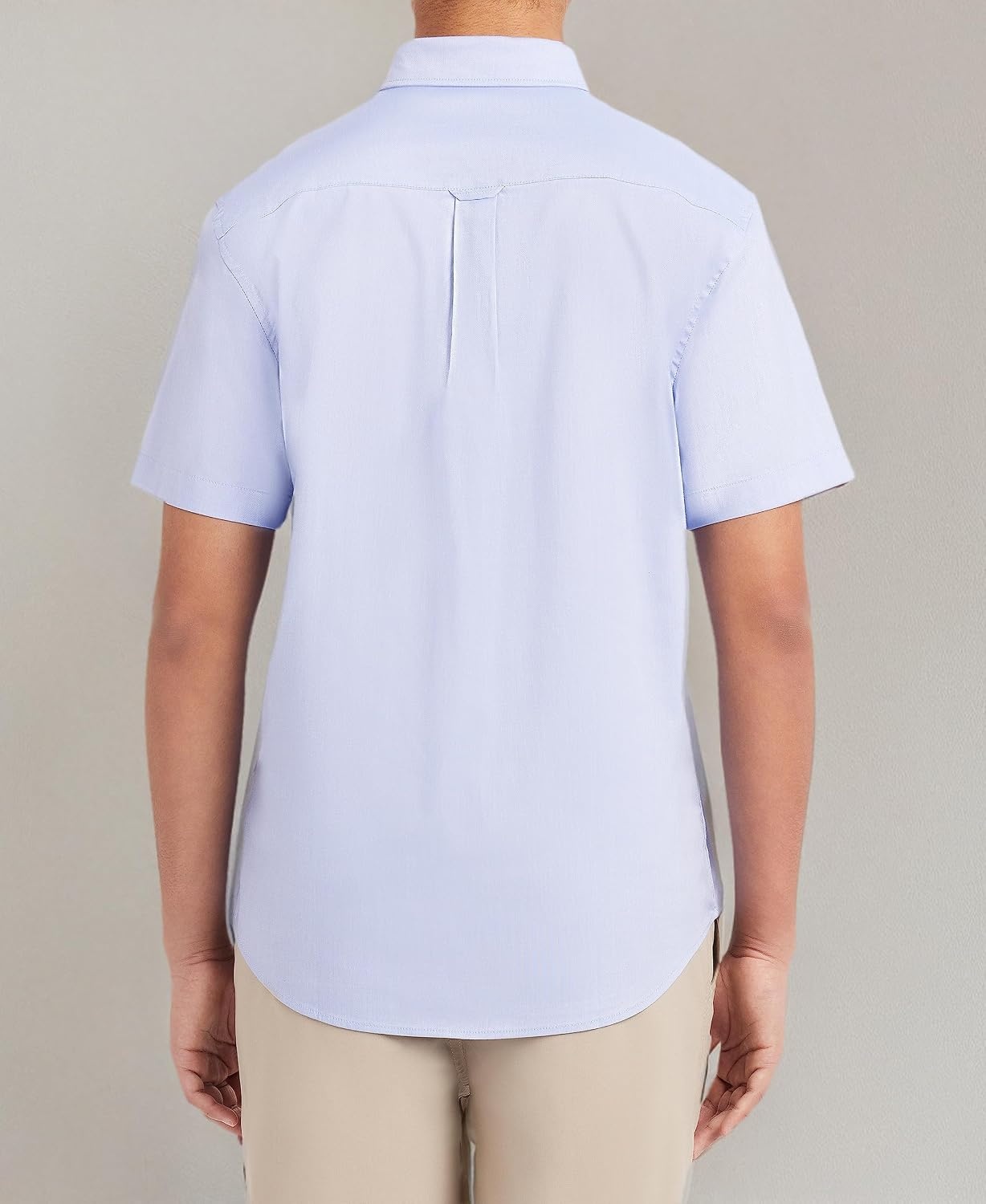 image:imageNautica Young Mens Uniform Short Sleeve Performance Oxford ButtonDown ShirtOx Blue