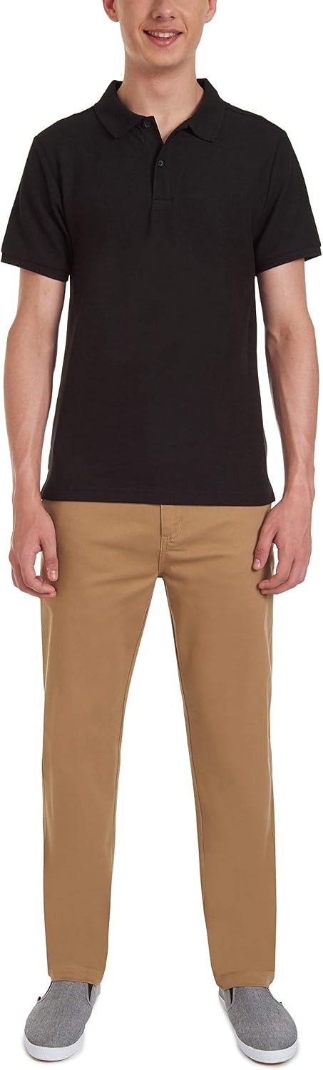 image:imageNautica Young Mens Uniform Short Sleeve Stretch Pique PoloBlack