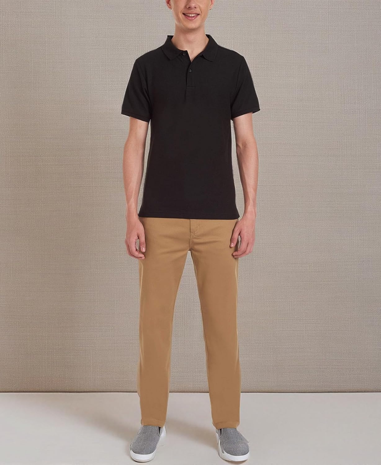 image:imageNautica Young Mens Uniform Short Sleeve Stretch Pique PoloBlack