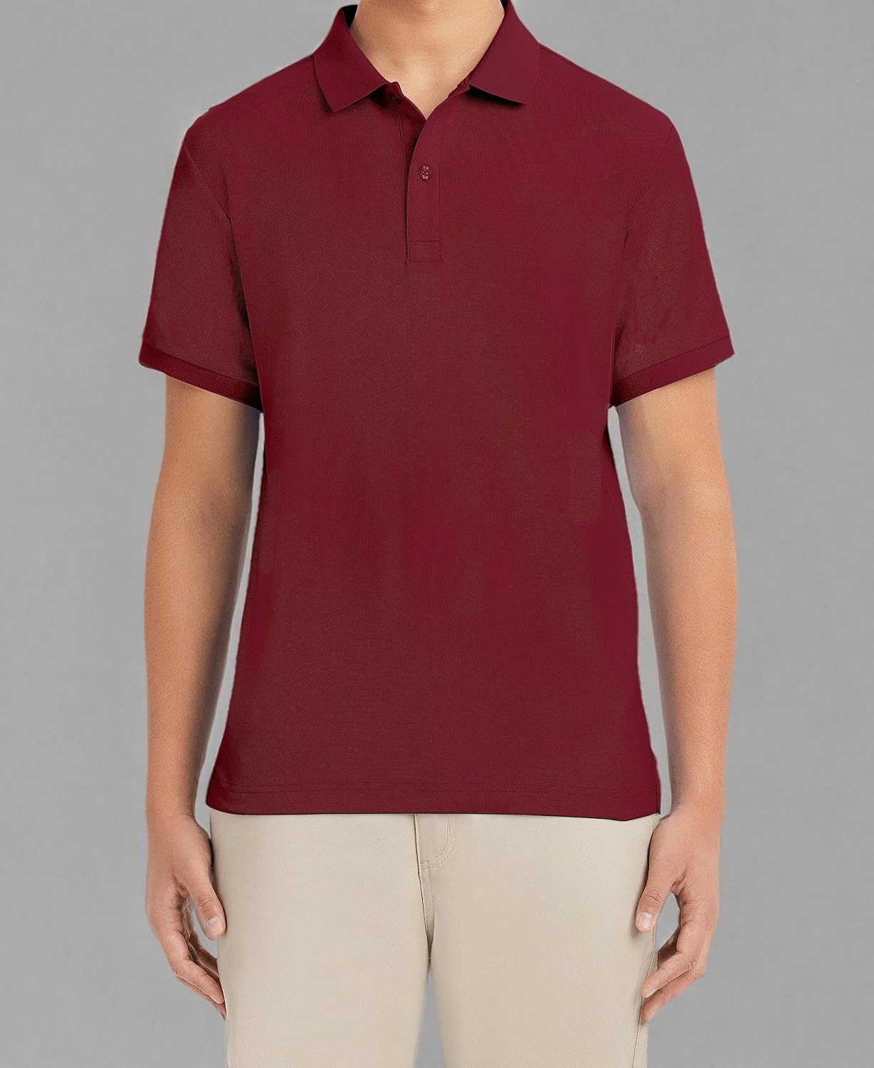 image:imageNautica Young Mens Uniform Short Sleeve Stretch Pique PoloBurgundy