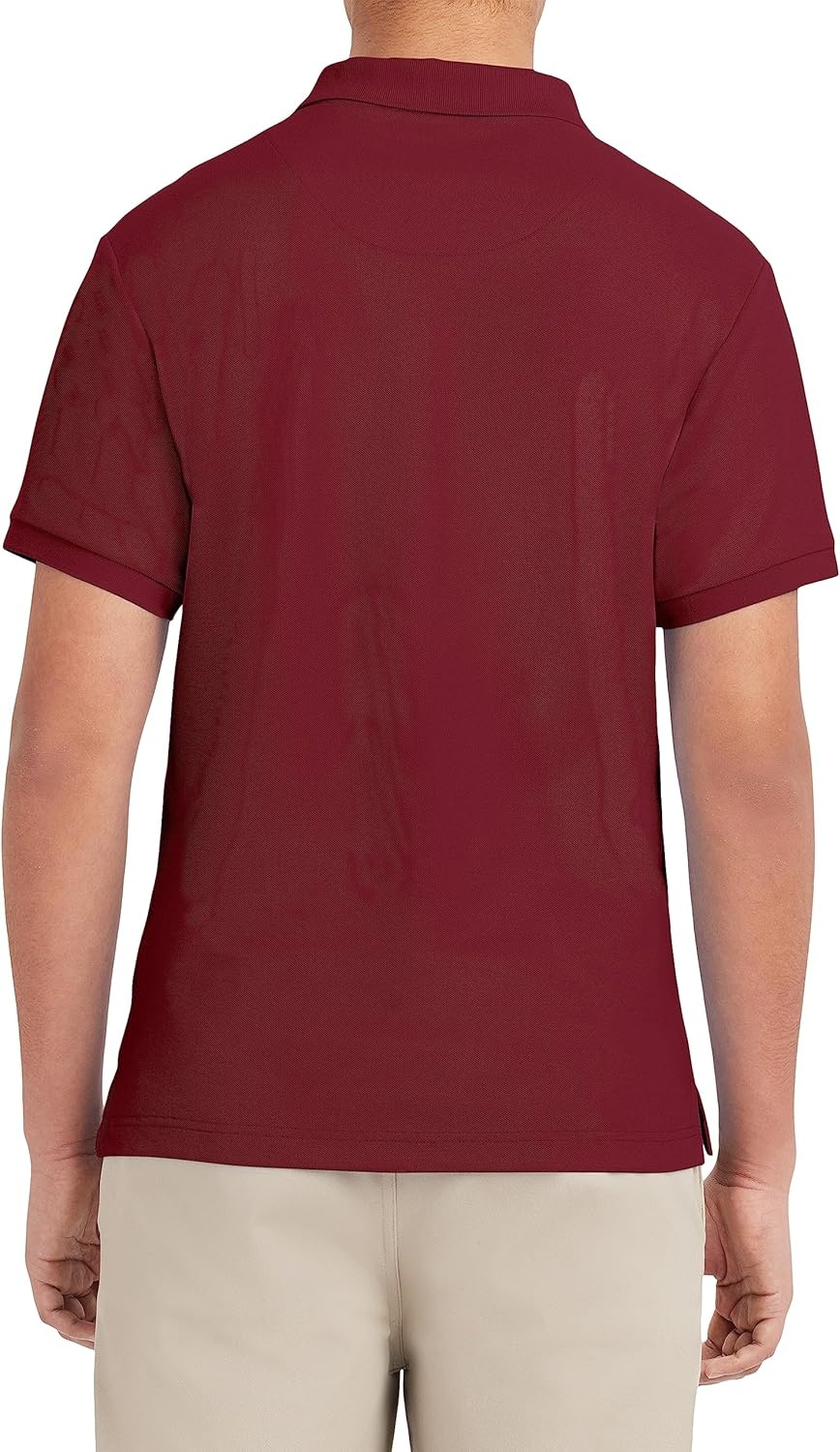 image:imageNautica Young Mens Uniform Short Sleeve Stretch Pique PoloBurgundy
