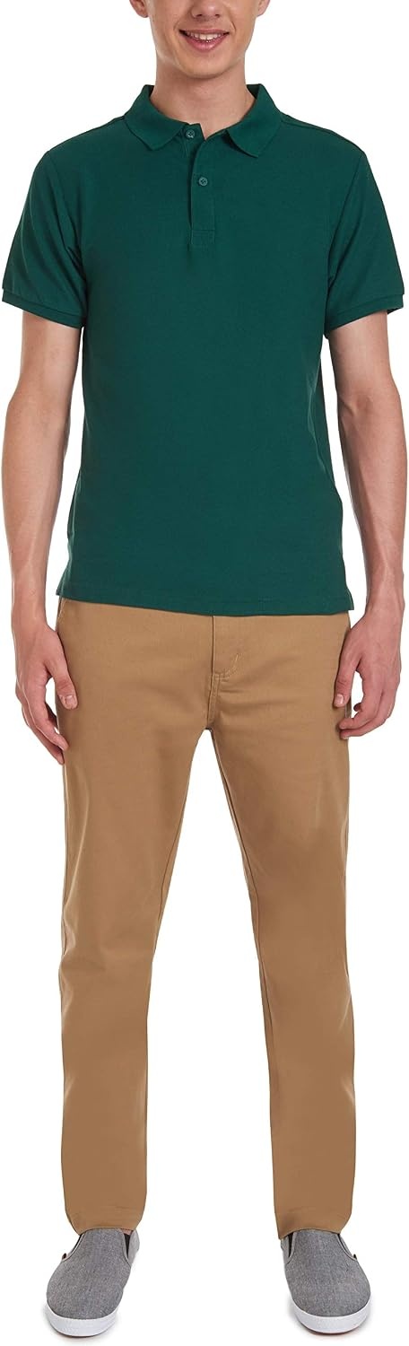 image:imageNautica Young Mens Uniform Short Sleeve Stretch Pique PoloHunter