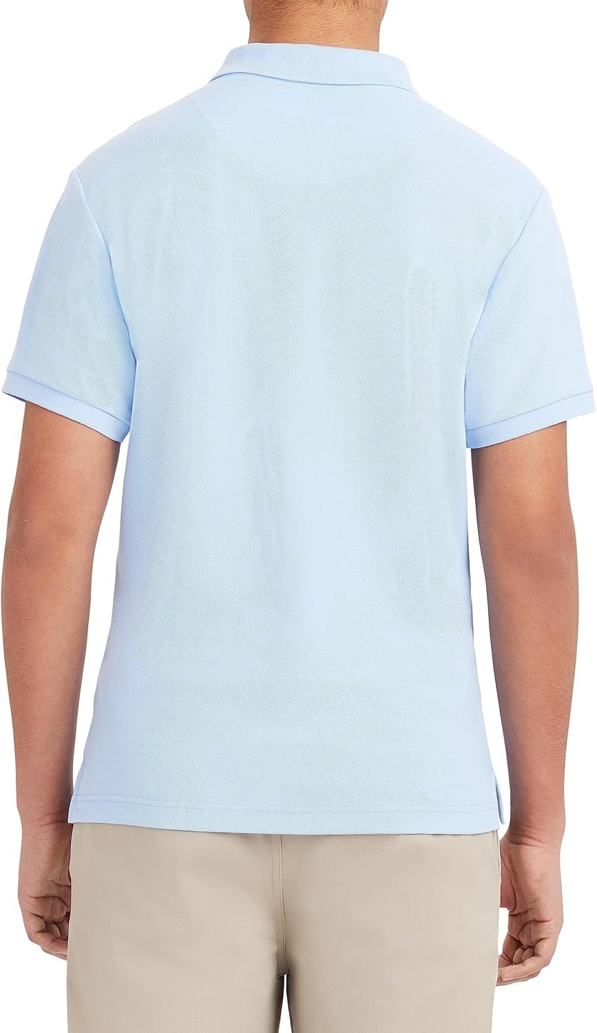 image:imageNautica Young Mens Uniform Short Sleeve Stretch Pique PoloLight Blue