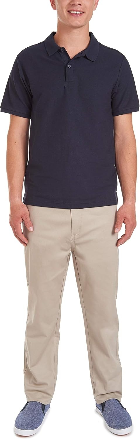 image:imageNautica Young Mens Uniform Short Sleeve Stretch Pique PoloNavy