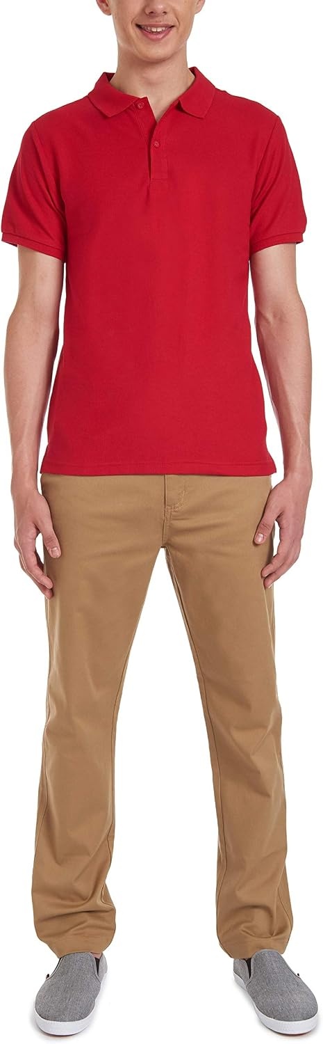 image:imageNautica Young Mens Uniform Short Sleeve Stretch Pique PoloRed