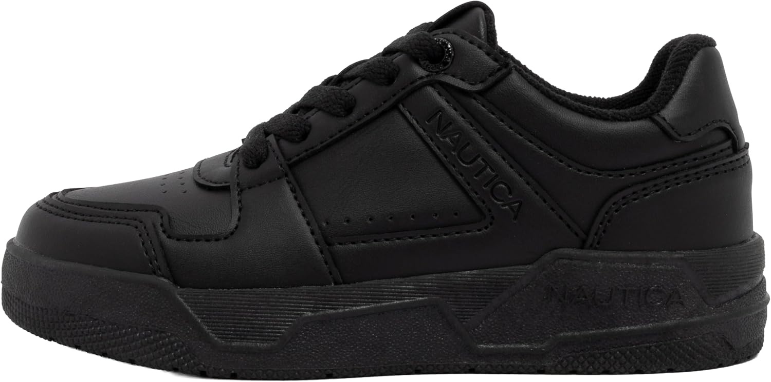 image:imageNautica Youth Athletic Sneakers Comfortable LaceUp Tennis Shoes for Boys and Girls Durable Casual Sport Footwear for School Gym and Daily WearBlack Mono