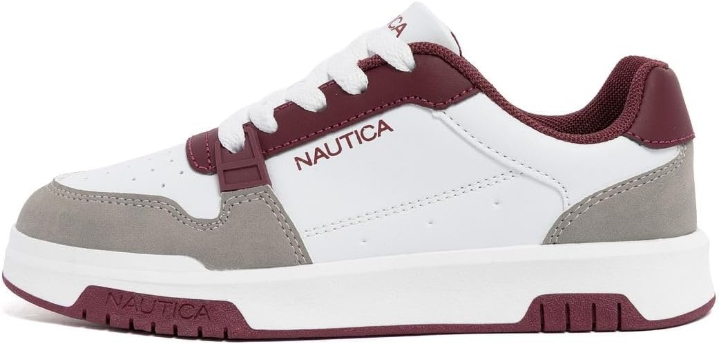 image:imageNautica Youth Athletic Sneakers Comfortable LaceUp Tennis Shoes for Boys and Girls Durable Casual Sport Footwear for School Gym and Daily WearBurgundy Greygavie