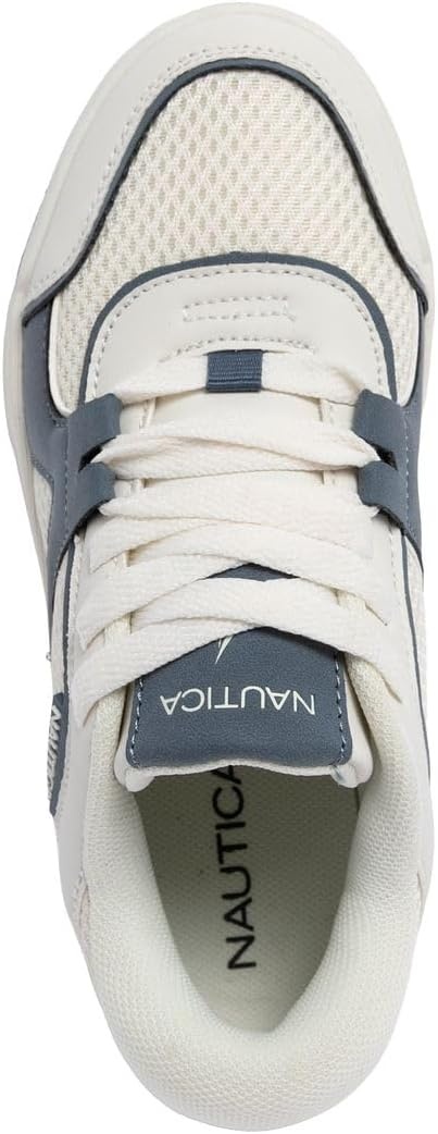 image:imageNautica Youth Athletic Sneakers Comfortable LaceUp Tennis Shoes for Boys and Girls Durable Casual Sport Footwear for School Gym and Daily WearOff White Blue