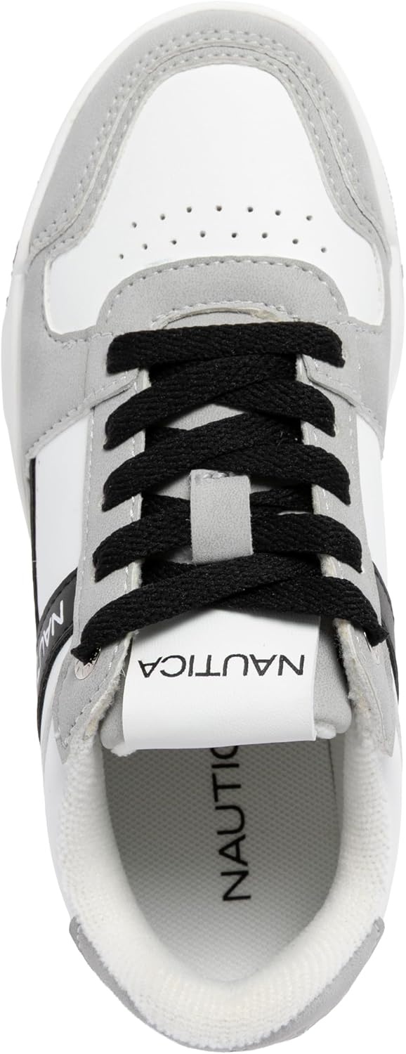 image:imageNautica Youth Athletic Sneakers Comfortable LaceUp Tennis Shoes for Boys and Girls Durable Casual Sport Footwear for School Gym and Daily WearWhite Black Grey