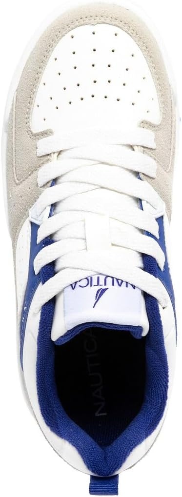 image:imageNautica Youth Athletic Sneakers Comfortable LaceUp Tennis Shoes for Boys and Girls Durable Casual Sport Footwear for School Gym and Daily WearWhite Cobalthappy