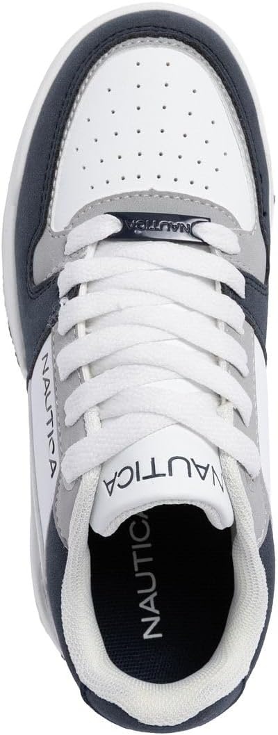 image:imageNautica Youth Athletic Sneakers Comfortable LaceUp Tennis Shoes for Boys and Girls Durable Casual Sport Footwear for School Gym and Daily WearWhite Navy Greyharrold