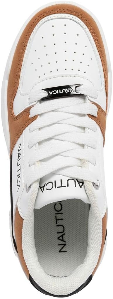 image:imageNautica Youth Athletic Sneakers Comfortable LaceUp Tennis Shoes for Boys and Girls Durable Casual Sport Footwear for School Gym and Daily WearWhite Tan Blackharrold