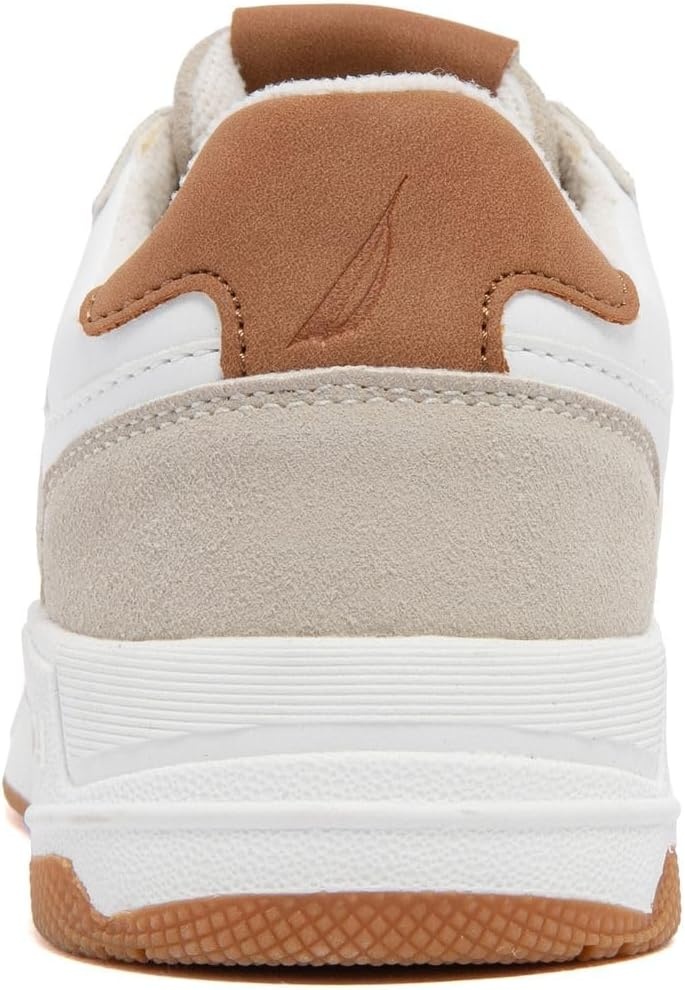 image:imageNautica Youth Athletic Sneakers Comfortable LaceUp Tennis Shoes for Boys and Girls Durable Casual Sport Footwear for School Gym and Daily WearWhite Taupe Tan