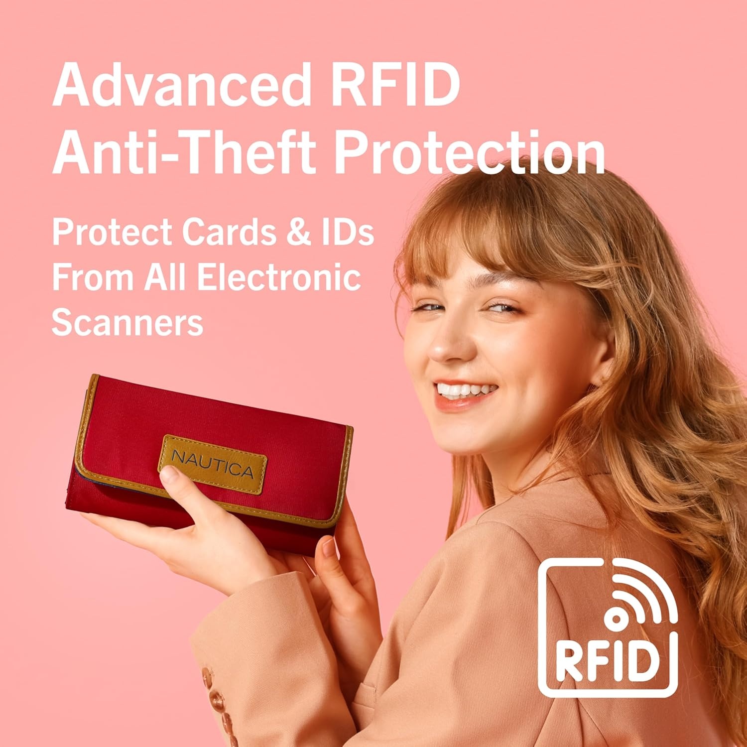 image:imageNautica womens The Perfect Carry All Money Manager Wallet Organizer with RFID Blocking Wallet The Perfect Carry AllIndigoBoneSand
