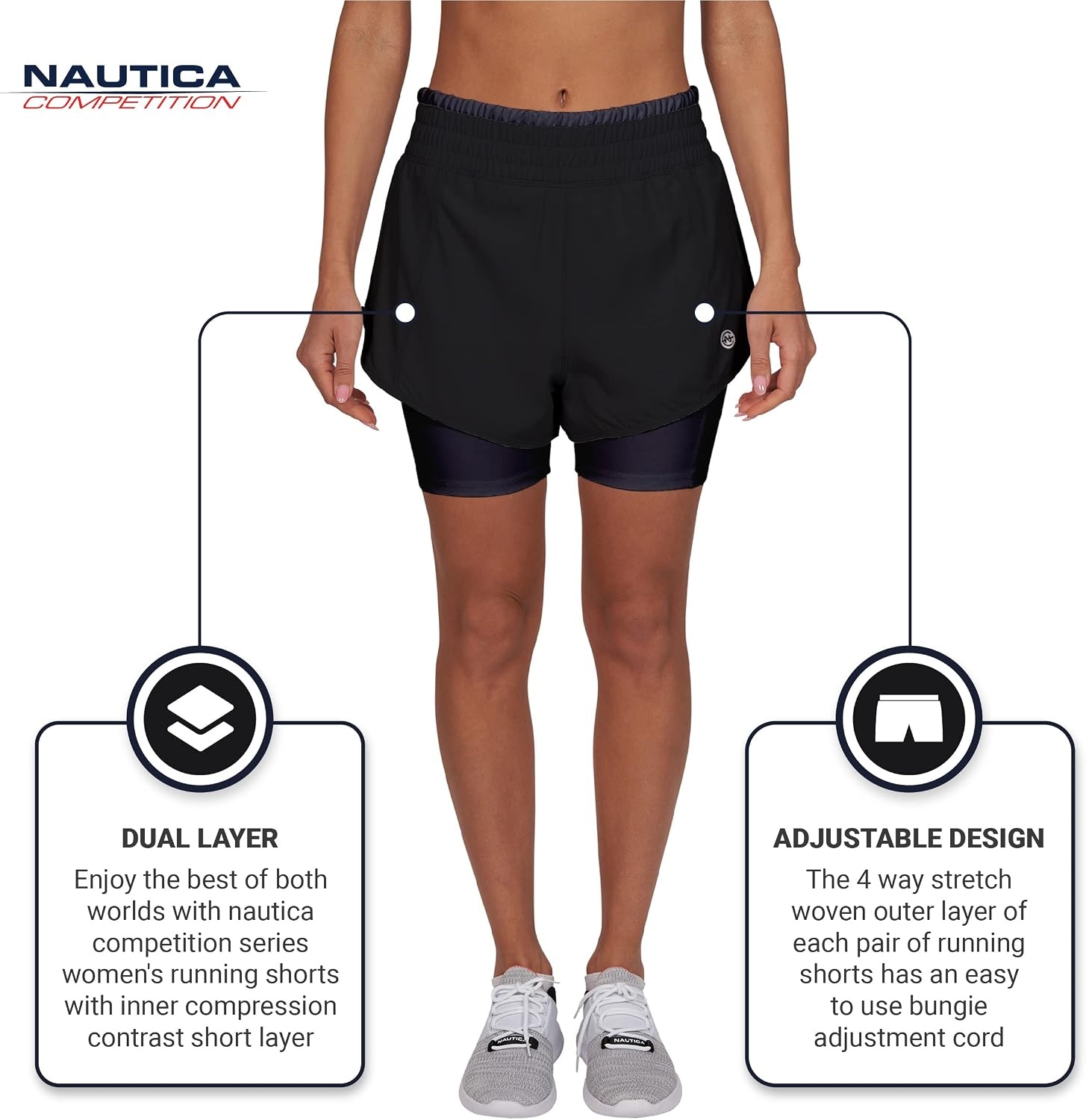 image:imageWomens Running Shorts Elastic High Waisted DryFit Moisture Wicking Performance Workout Athletic Biker Compression PocketBlack Black