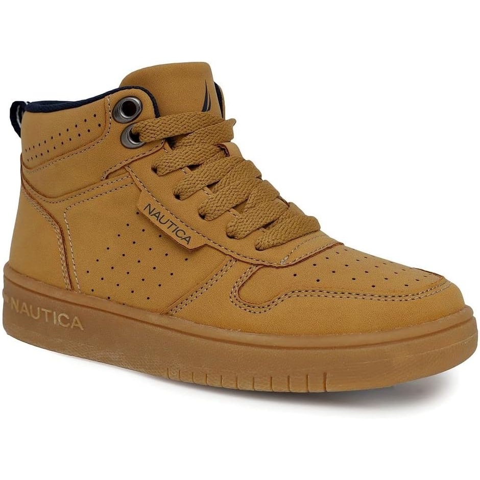 image:imageNAUTICA Kids Boys and Girls High Top Shoe Casual Fashion Basketball Boot Sneakers Big KidLittle Kid Sizes HorizonHoney Gum