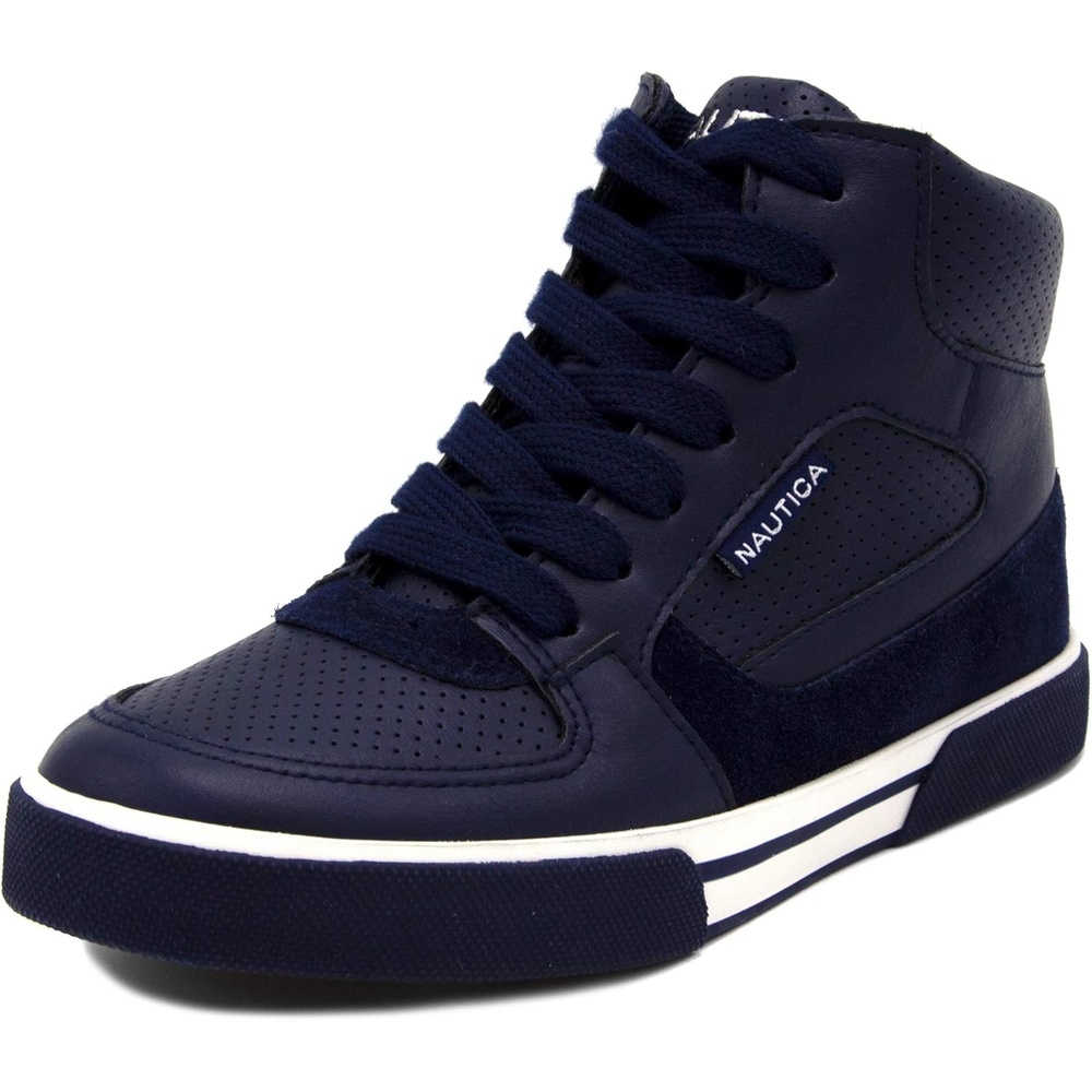 image:imageNAUTICA Kids Boys and Girls High Top Shoe Casual Fashion Basketball Boot Sneakers Big KidLittle Kid Sizes HorizonNavy