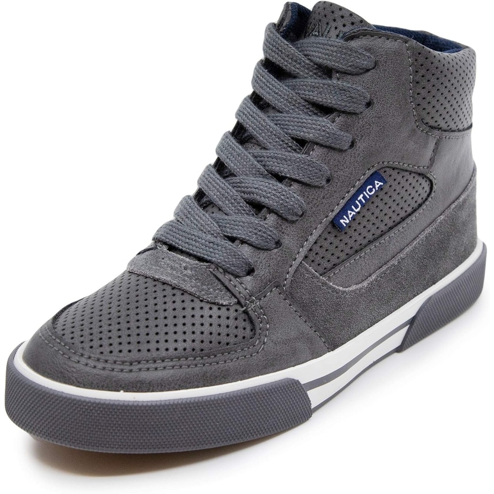 image:imageNAUTICA Kids Boys and Girls High Top Shoe Casual Fashion Basketball Boot Sneakers Big KidLittle Kid Sizes HorizonStorm Grey