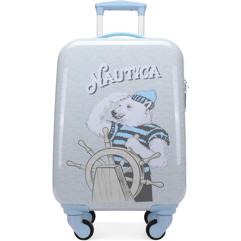 image:imageNAUTICA Kids Luggage  18 Airline Approved Rolling Hardside Upright Carryon Suitcase with Wheels Pirate AhoyPolar Voyage