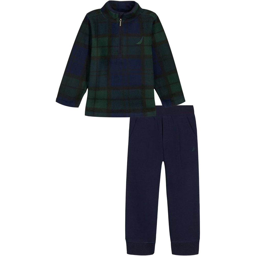 image:imageNautica Baby Boys 2 Pc Sherpa Top and Pant SetTurtledoveNavy Blazer