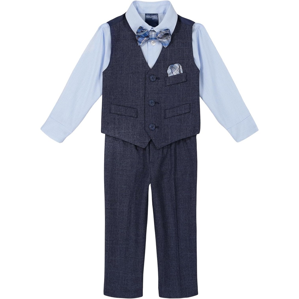 image:imageNautica Baby Boys 4piece Suit Set with Dress Shirt Vest Pants and TieTanzanite