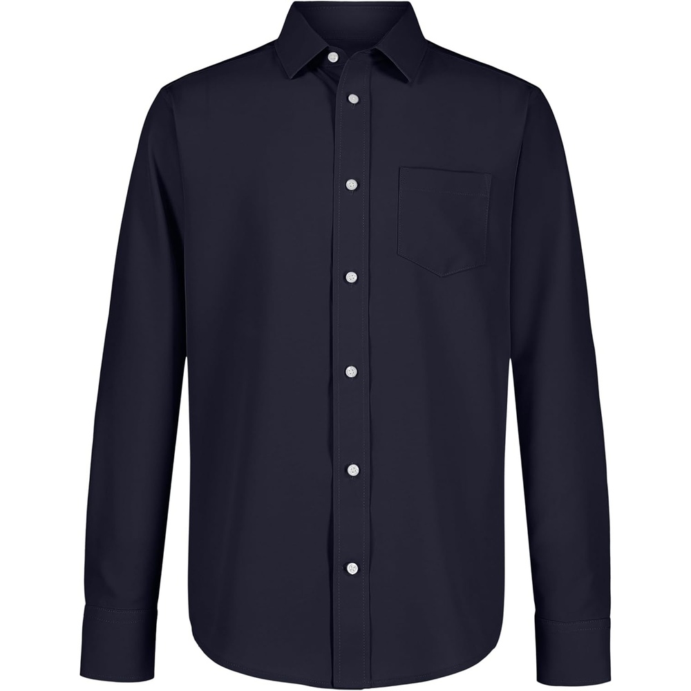 image:imageNautica Big Boys School Uniform Long Sleeve Performance Oxford ButtonDown ShirtNavy