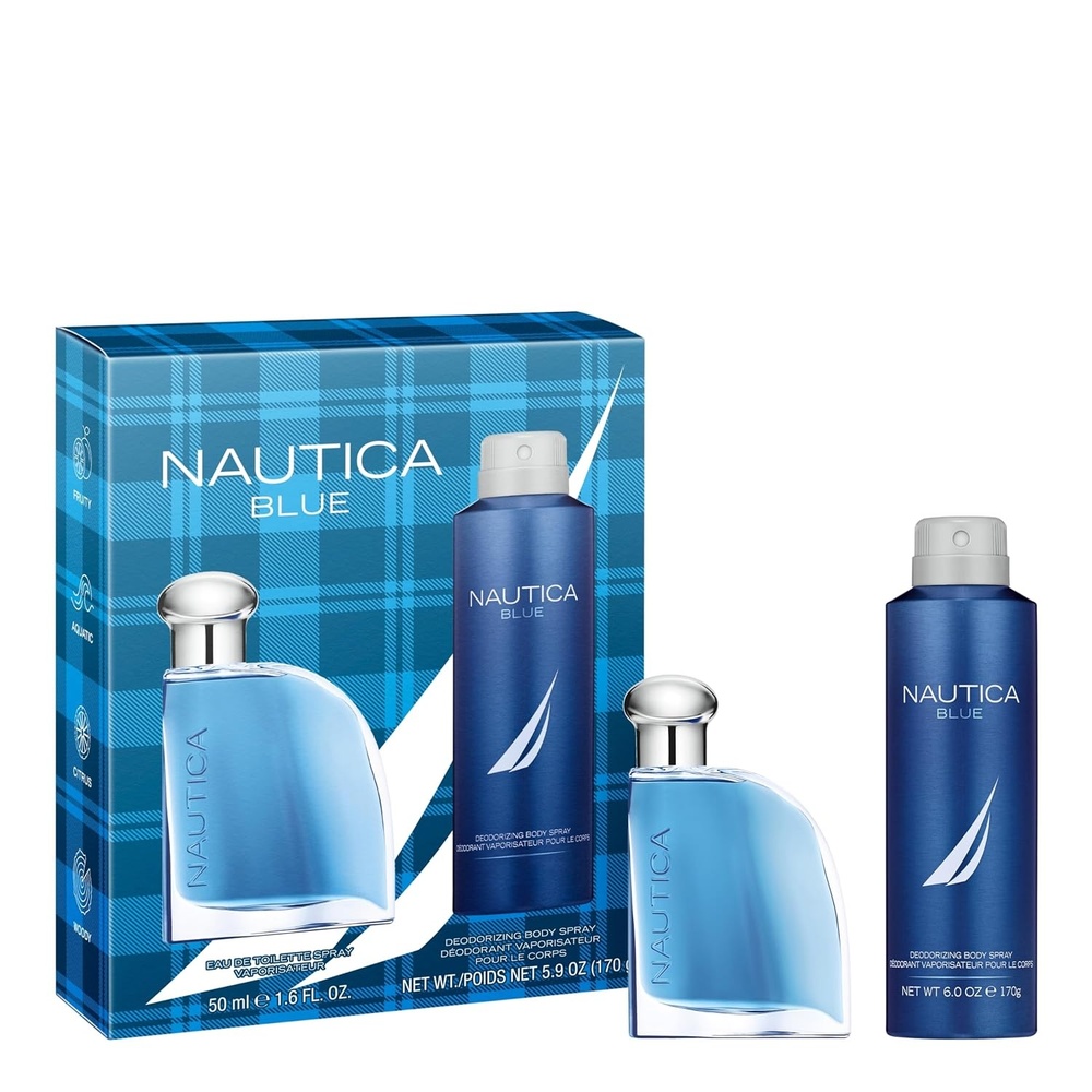 image:imageNautica Blue Deo Body Spray 6 fl oz Pack of 1 Notes of Basil Jasmine and Cedarwood Mens Fragrance Long Lasting Everyday FragranceBlue Giftset