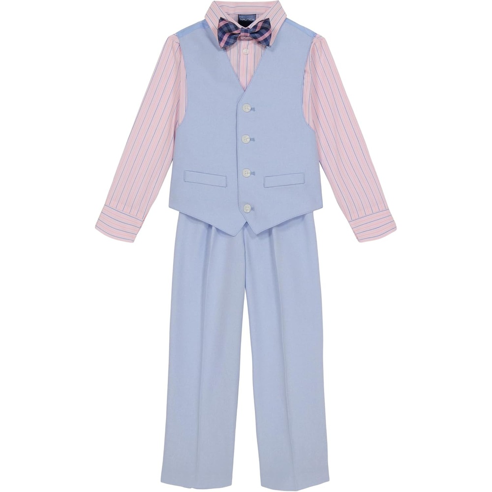 image:imageNautica Boys 4piece Formal Suit Set with Vest Pants Collared Dress Shirt and TieIce Bay