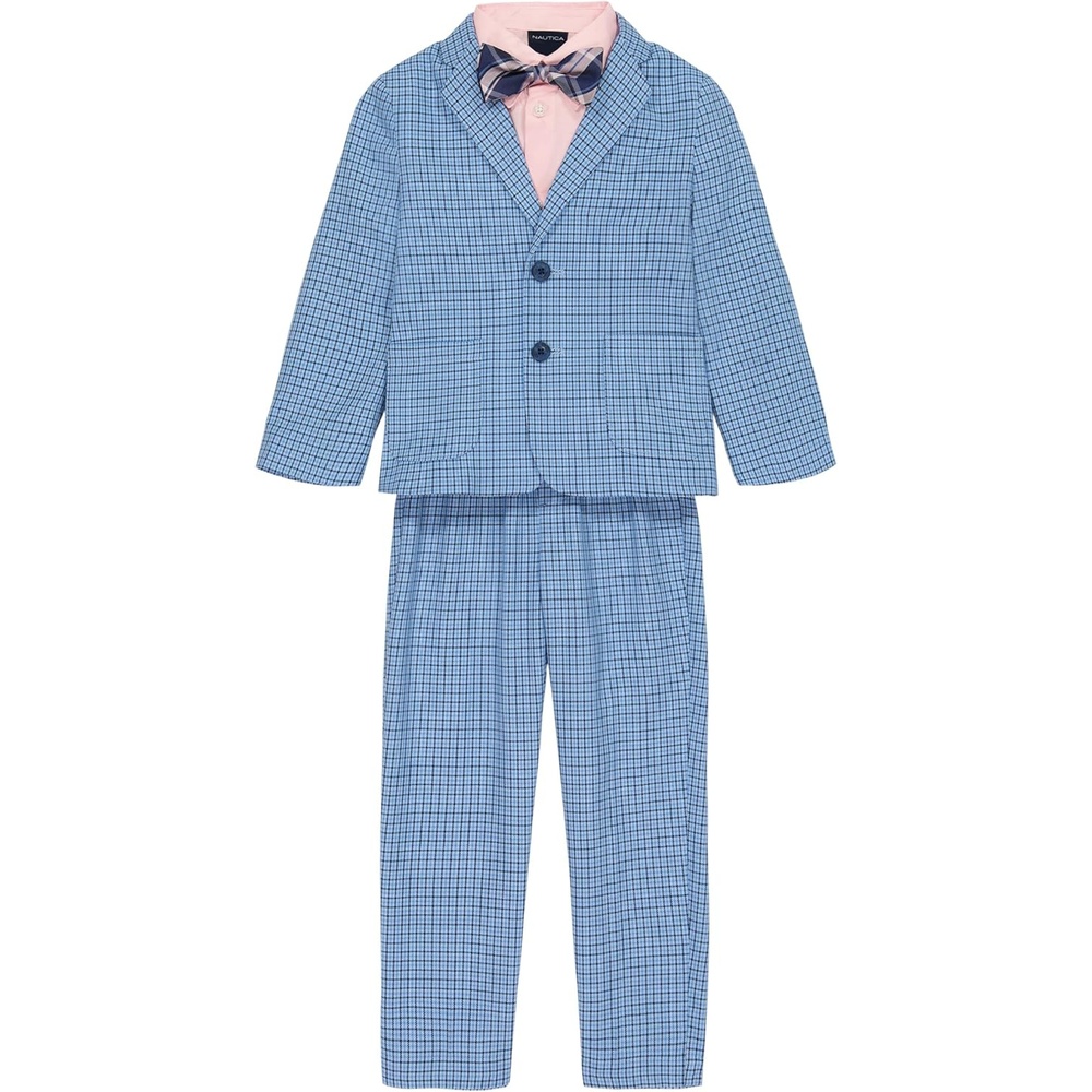 image:imageNautica Boys 4piece Suit Set with Dress Shirt Tie Jacket and PantsClear Sky
