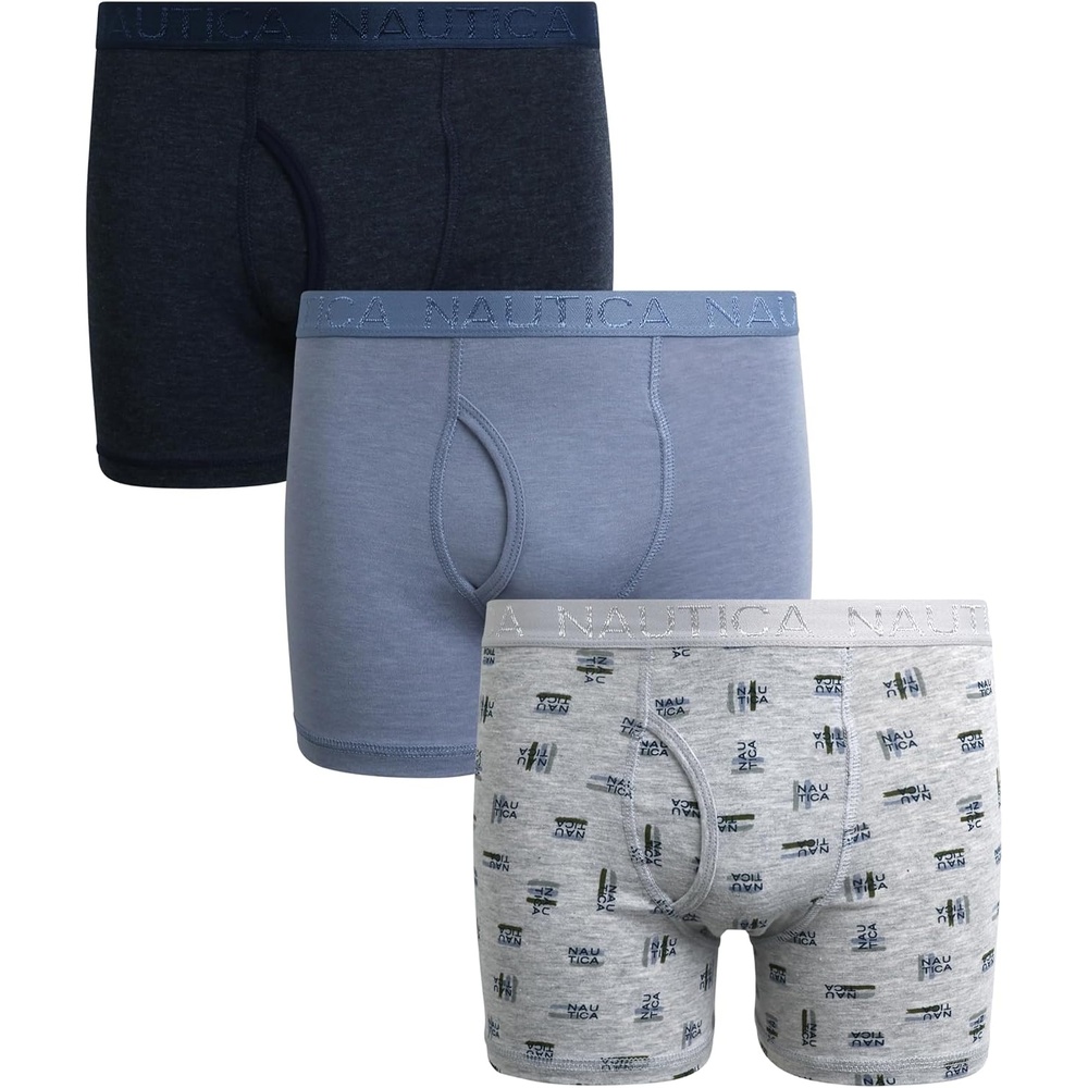 image:imageNautica Boys Boxer Briefs  36 Pack Comfort Stretch Cotton Kids Underwear Boxers for Boys with Contour Pouch Sizes 618Heather IconDusk HeatherNavy Heather3pk