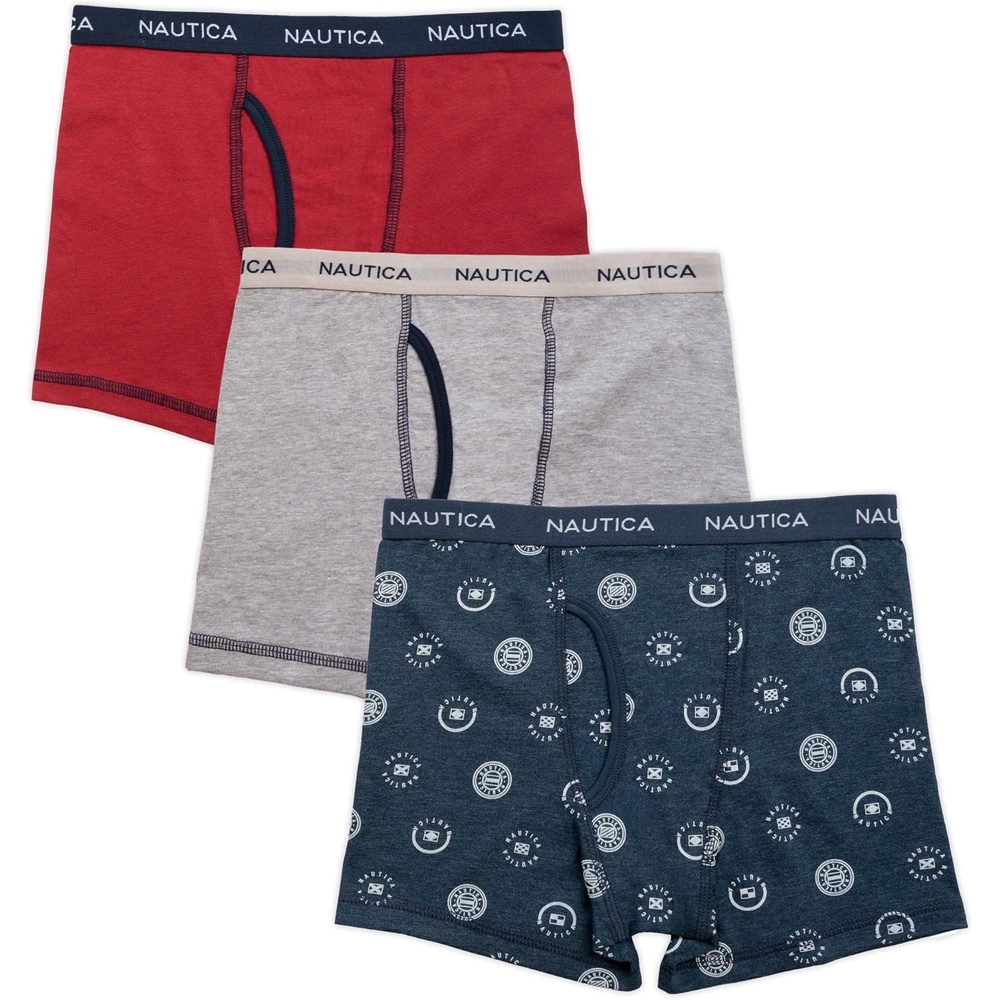 image:imageNautica Boys Boxer Briefs  36 Pack Comfort Stretch Cotton Kids Underwear Boxers for Boys with Contour Pouch Sizes 618NavyLight Heather GreyRed3pk