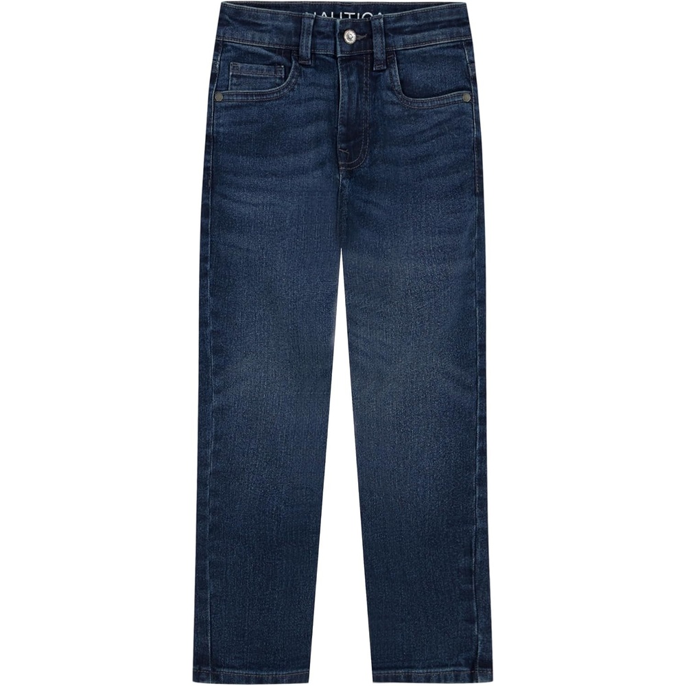 image:imageNautica Boys Classic Fit Straight Leg Denim Jeans 5Pocket Style Zipper Fly amp Button ClosureMarine Blue