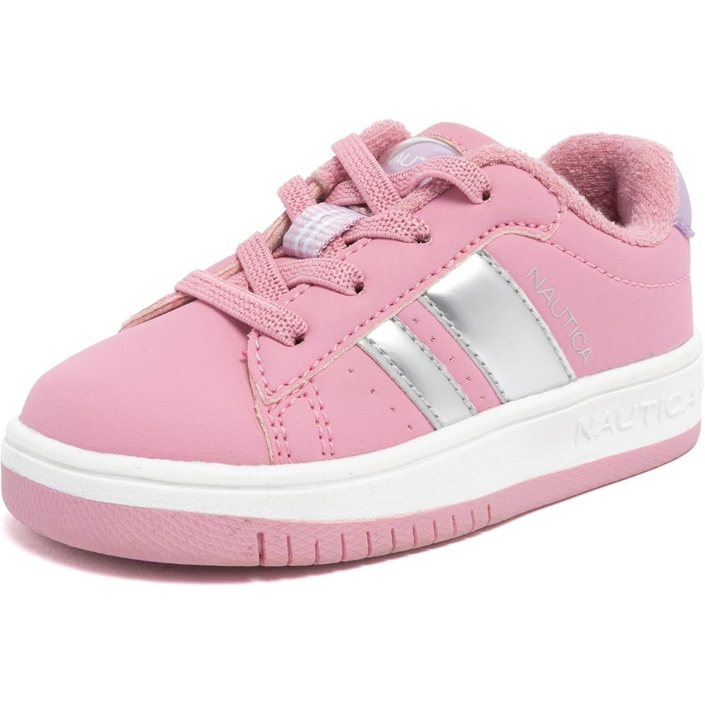 image:imageNautica Boys Girls Casual Fashion Shoes Comfortable Soccer Classic Walking Tennis Sneakers for Kids Breathable Lightweight amp Flexible Lace UpBungeePink Silver Lilacscottford