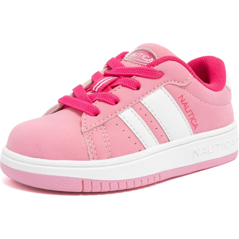 image:imageNautica Boys Girls Casual Fashion Shoes Comfortable Soccer Classic Walking Tennis Sneakers for Kids Breathable Lightweight amp Flexible Lace UpBungeePink Neon Pinkscottford