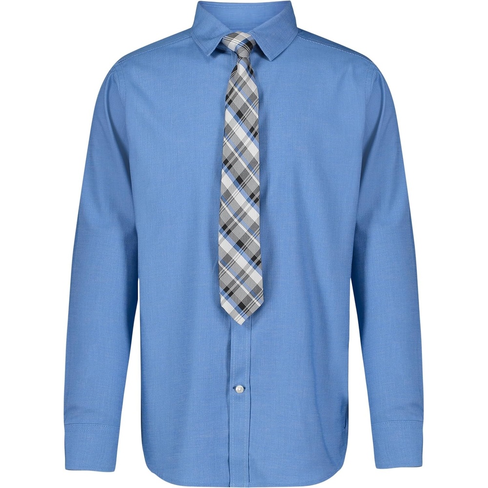 image:imageNautica Boys Long Sleeve ButtonDown Collared Dress Shirt with TieDragonfly Blue