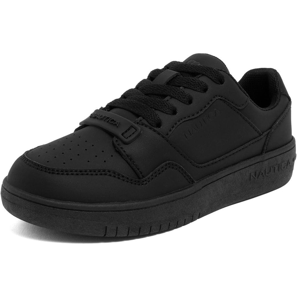 image:imageNautica Boys LowTop Sneakers Basketball Tennis Shoes for Kids Outdoor School Running Shoes  Sizes for Big KidLittle KidBlack Mono