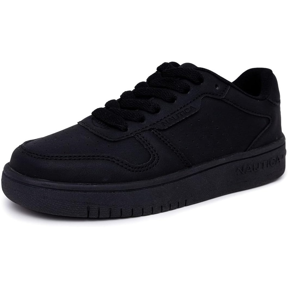 image:imageNautica Boys LowTop Sneakers Basketball Tennis Shoes for Kids Outdoor School Running Shoes Sizes for Big KidLittle KidBlack Monochrome