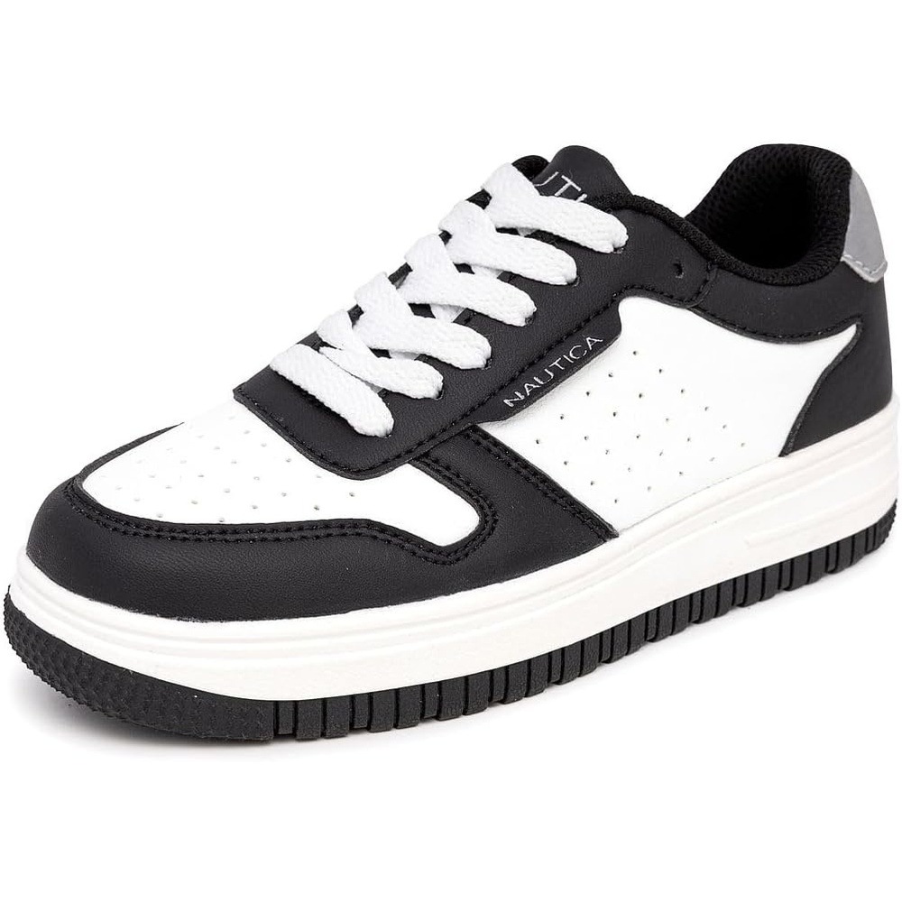 image:imageNautica Boys LowTop Sneakers Basketball Tennis Shoes for Kids Outdoor School Running Shoes Sizes for Big KidLittle KidBlack Silverivan
